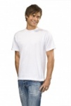 T-shirt mit rundem Halsausschitt, Weiß  M