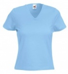 Ladies' T-shirt with lycra light blue XL